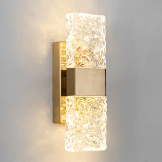 Contemporary Gold Crystal Rectangular Wall Sconce Zawala Image - 7