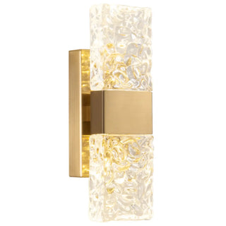 Contemporary Gold Crystal Rectangular Wall Sconce Zawala Image - 8