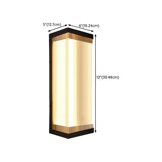 Waterproof Modern Rectangular Metal Outdoor Wall Light Zawala #size