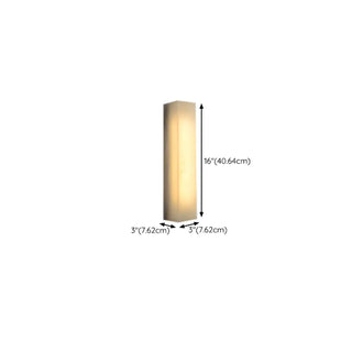 Modern Rectangular White Metal Wall Sconce Light #size