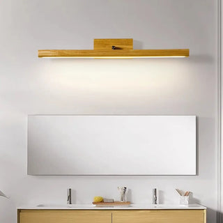 Rectangular Simple Wooden Wall Mounted Vanity Light Zawala Image - 2