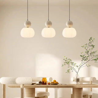 Modern Dome Metal Pendant Dining Room Red Large 3-Light Zawala Image - 4