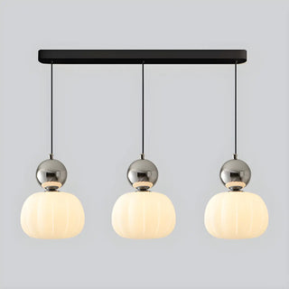 Modern Dome Metal Pendant Dining Room Red Large 3-Light Zawala Image - 5