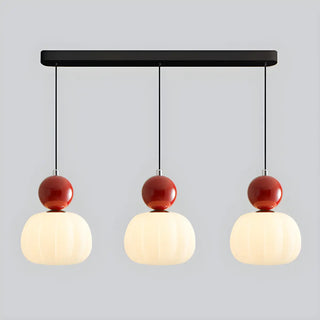 Modern Dome Metal Pendant Dining Room Red Large 3-Light Zawala Image - 6