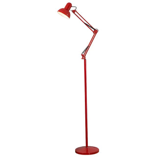 Red Dome Adjustable Metal Swing Arm LED Floor Lamp Zawala Image - 13