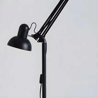Red Dome Adjustable Metal Swing Arm LED Floor Lamp Zawala Image - 5
