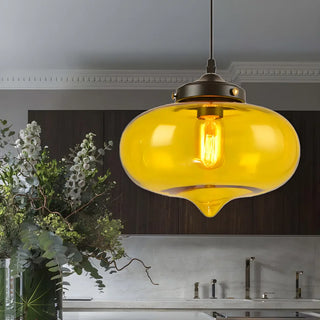 ZOWALA - Modern Red Glass Orb Kitchen Island Pendant Light Image - 10