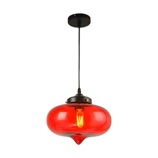 ZOWALA - Modern Red Glass Orb Kitchen Island Pendant Light Image - 12