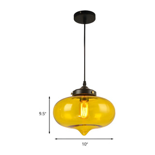 ZOWALA - Modern Red Glass Orb Kitchen Island Pendant Light #size