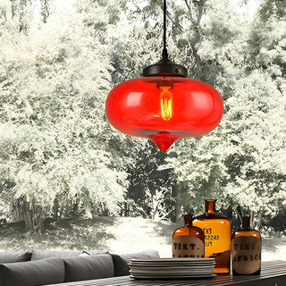 ZOWALA - Modern Red Glass Orb Kitchen Island Pendant Light Image - 5