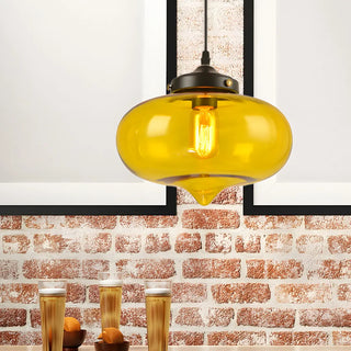 ZOWALA - Modern Red Glass Orb Kitchen Island Pendant Light Image - 7