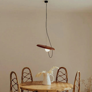 ZOWALA - Modern Bedroom Tilted Disc Pendant Light Adjustable Cord Image - 1