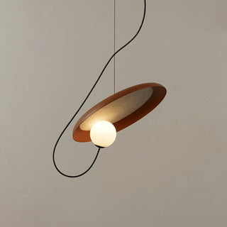ZOWALA - Modern Bedroom Tilted Disc Pendant Light Adjustable Cord Image - 10