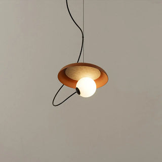ZOWALA - Modern Bedroom Tilted Disc Pendant Light Adjustable Cord Image - 12
