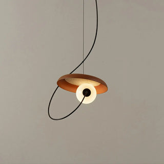 ZOWALA - Modern Bedroom Tilted Disc Pendant Light Adjustable Cord Image - 13
