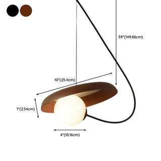 ZOWALA - Modern Bedroom Tilted Disc Pendant Light Adjustable Cord #size