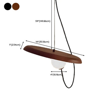 ZOWALA - Modern Bedroom Tilted Disc Pendant Light Adjustable Cord Image - 15