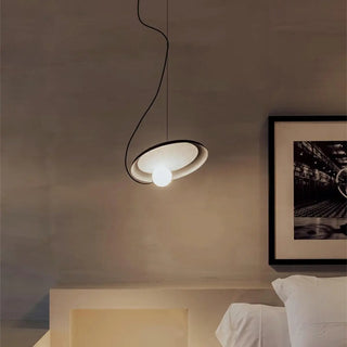 ZOWALA - Modern Bedroom Tilted Disc Pendant Light Adjustable Cord Image - 3