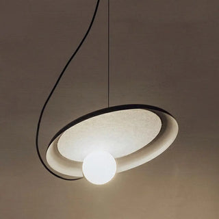 ZOWALA - Modern Bedroom Tilted Disc Pendant Light Adjustable Cord Image - 5