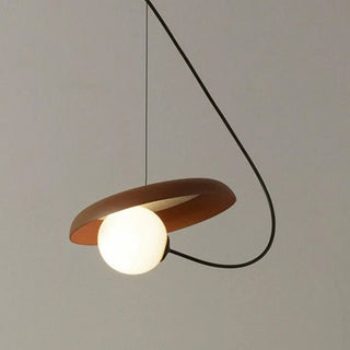 ZOWALA - Modern Bedroom Tilted Disc Pendant Light Adjustable Cord Image - 7