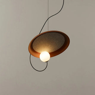 ZOWALA - Modern Bedroom Tilted Disc Pendant Light Adjustable Cord Image - 9