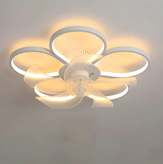 Stylish Linear Flower Modern Remote Ceiling Fan Light Zawala Image - 11