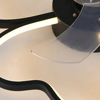 Stylish Linear Flower Modern Remote Ceiling Fan Light Zawala Image - 12