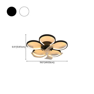 Stylish Linear Flower Modern Remote Ceiling Fan Light Zawala #size