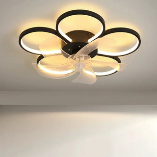 Stylish Linear Flower Modern Remote Ceiling Fan Light Zawala Image - 4