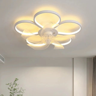 Stylish Linear Flower Modern Remote Ceiling Fan Light Zawala Image - 6