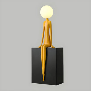 Modern Yellow Statue Abstract Resin LED Floor Lamp Zawala Image - 10