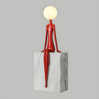 Modern Yellow Statue Abstract Resin LED Floor Lamp Zawala Image - 13