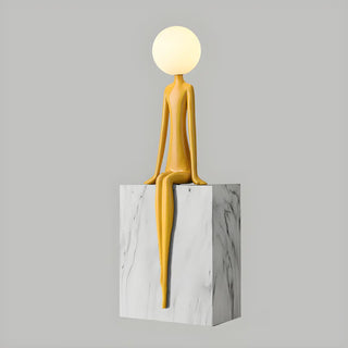 Modern Yellow Statue Abstract Resin LED Floor Lamp Zawala Image - 14