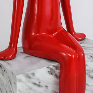 Modern Yellow Statue Abstract Resin LED Floor Lamp Zawala Image - 15