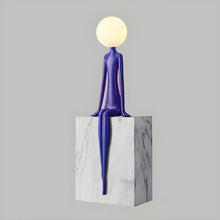 Modern Yellow Statue Abstract Resin LED Floor Lamp Zawala Image - 3