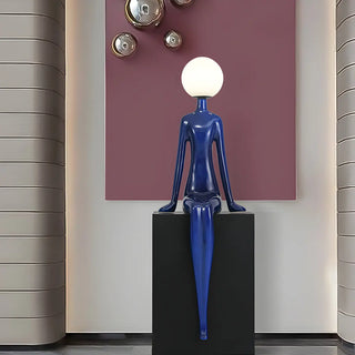 Modern Yellow Statue Abstract Resin LED Floor Lamp Zawala Image - 4