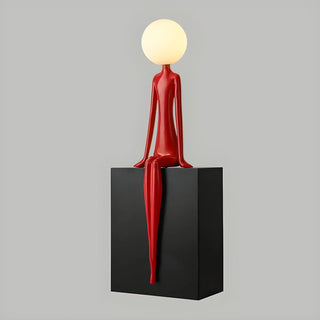 Modern Yellow Statue Abstract Resin LED Floor Lamp Zawala Image - 9