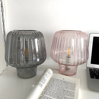 Nordic Simple Mushroom Glass Decor Bedroom Table Lamp Zawala Image - 6