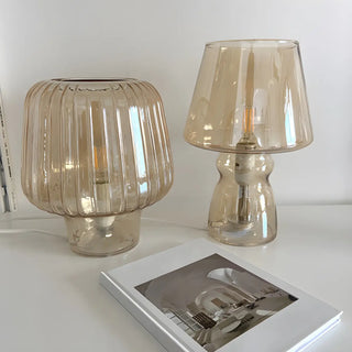 Nordic Simple Mushroom Glass Decor Bedroom Table Lamp Zawala Image - 7