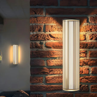 Modern Cylinder Black Metal Outdoor Wall Sconce Light Zawala Image - 2