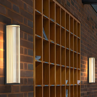 Modern Cylinder Black Metal Outdoor Wall Sconce Light Zawala Image - 3