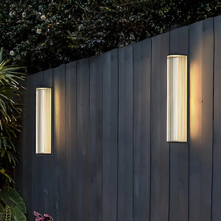 Modern Cylinder Black Metal Outdoor Wall Sconce Light Zawala Image - 4