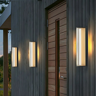 Modern Cylinder Black Metal Outdoor Wall Sconce Light Zawala Image - 5