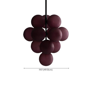 ZOWALA - Modern Ribbed Glass Cluster Grape Chandelier #size