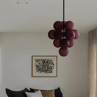 ZOWALA - Modern Ribbed Glass Cluster Grape Chandelier Image - 3