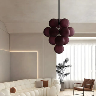 ZOWALA - Modern Ribbed Glass Cluster Grape Chandelier Image - 4