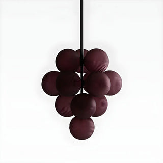 ZOWALA - Modern Ribbed Glass Cluster Grape Chandelier Image - 9