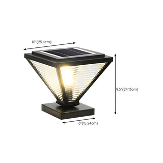 Modern Geometric Metal Pyramid Outdoor Black Post Light Zawala #size