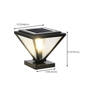 Modern Geometric Metal Pyramid Outdoor Black Post Light Zawala Image - 18