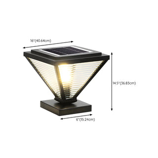 Modern Geometric Metal Pyramid Outdoor Black Post Light Zawala Image - 19